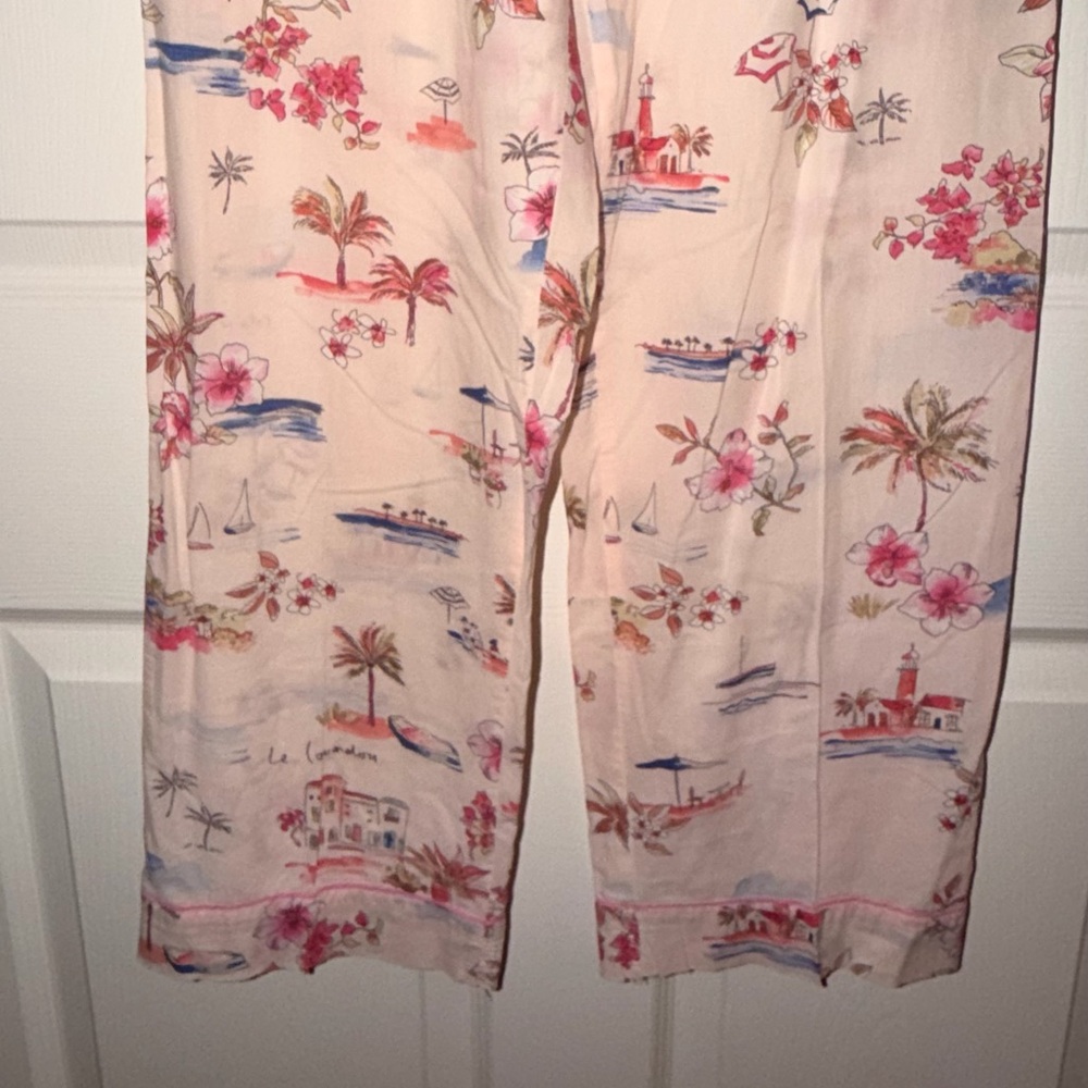 PJ Salvage Pajama Set Size S Pink Beach Print 2PC Sleep & Lounge - Picture 9 of 13